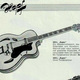 1960er Hopf guitar katalog page prospekt blatt made in Germany 1