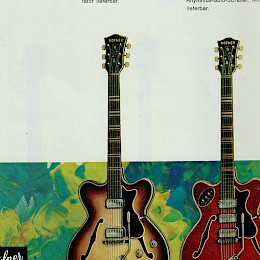Höfner Elektro - Gitarren guitar folded brochure, made in Germany 5a